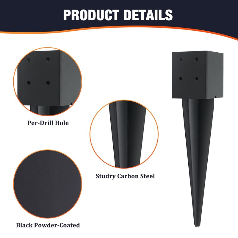 1 Pcs 4x4 Fence Post Anchor Ground Spike 16"(Inner Size