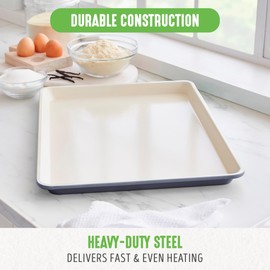 GreenLife Bakeware Healthy Ceramic Nonstick (18" x 13") Half Cookie Sheet Baking Pan, PFAS-Free, Black