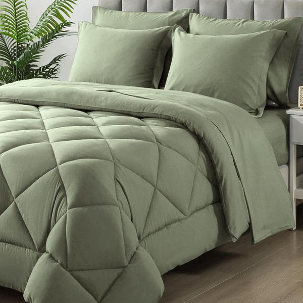 SameBed California King Size Comforter Set, 7 Pieces Bed in