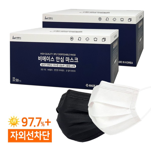 B.A.E.C. Domestic disposable medium-sized mask 100 sheets/dental droplet blocking/B.A.E.C., medium-sized