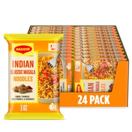 Maggi Indian Classic Masala Noodles, Instant Noodles, 3 Min Indian Noodles, Mildly Spicy, 24Pk