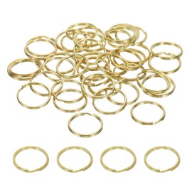 PATIKIL Flat Split Ring, 40Pcs 1.2"30mm Dia Brass Flat Split Key Chain Rings for DIY Home Office Car Keys