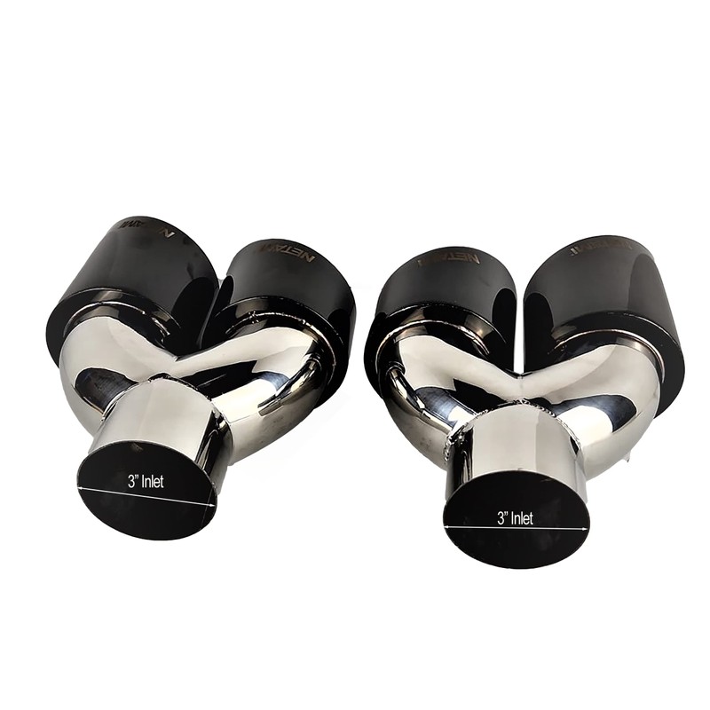 NETAMI 3" Inlet to 4" Quad Staggered Outlet Stainless Steel