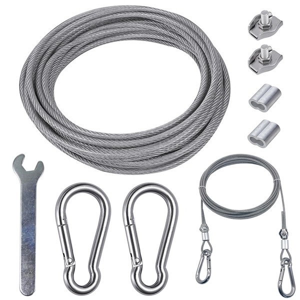 aufodara 5 m Wire Rope 3 mm with PVC-Coated Stainless