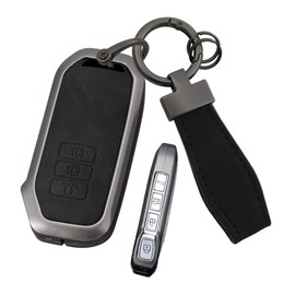 HIBEYO Key Case Fit for Kia Sportage Seltos 2021-2025 Fit for Kia Telluride 2021-2022 fit for Kia Sorento NIRO 2021-2023 fit for Kia K5 EV6 2021-2024 Accessories Key Fob Cover-C Keychain Black