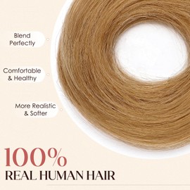 Hairro Bun Hair Piece for Women, 100% Real Human Hair Extensions Messy Scrunchies Updo Hairpiece Fake Donut Bun, Ash Brown