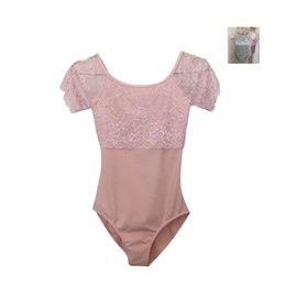 Pro Dance PLHA033MA Lace, Half Cup, Short Sleeve, Ballet, Leotard, Stylish, Pink, S
