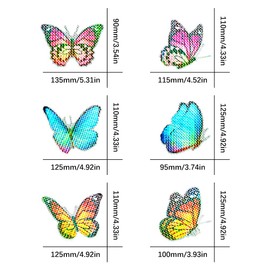 Rebanky 6 Pairs Magnetic Stickers for Butterfly Magnets for Fly Screen Magnetic Butterflies Double Sided Magnets for Fly Screen Flow Protection (Colour)
