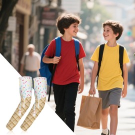 Baseball Compression Sleeve | Basketball Arm Sleeve | Ice Cream Themed UV Protection Cover Color Matching Elbow Protector for Women Men Hiking Exercise Gardening Travel Indoor Fishing