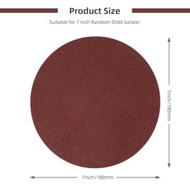 Icastny 180mm Sanding Discs, 40 Grit, 30Pcs, Aluminium Oxide, 7Inch Sander Discs, Compatible with Orbital, Drywall & Long Handle Sanders