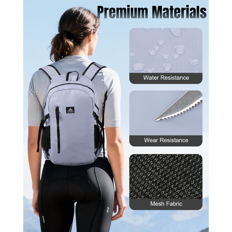 Outplea Nylon Folding Hiking Backpack for Women Men, 20L Lightweight
