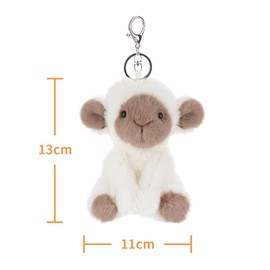 Apricot Lamb Cute Toys Sheep Lamb Plushies Stuffed Animal Soft Keychain for Kids Bag, Purse, Backpack, Handbag 5.1 Inches