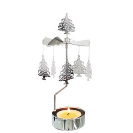 kingnero Rotary Candle Holder Spinning Candleholder Tea Light Candle Powered Carousel Small Gift (Christmas Tree)