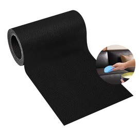 PRXOUIEO Leather Repair Patch - 3" x 60" Durable DIY Vinyl Leather Repair Kit for Furniture, Self-Adhesive Fabric Patches for Car Seat, Sofa, Couches, Chair, Bags (Black)