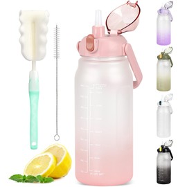 GXCROR Water Bottle 2L with Straw, 100% Leakproof Water Bottle, BPA Free Water bottle,Anti Rupture Drinking bottle for Daily use, Fitness and Outdoor Activities