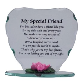 Crystal Memorial Plaques with Sayings | Amazing Gift for Loved Ones | Memorable Birthday Gifts | Valentine’s Day | Wife Birthday Present | Unique Gift | Remembrance Gift Idea (Special Friend)