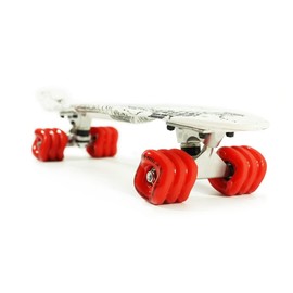 Shark Wheel 22.5” Plastic Cruiser Skateboard, Complete with Blue 60mm Shark Wheels (Black Tide)