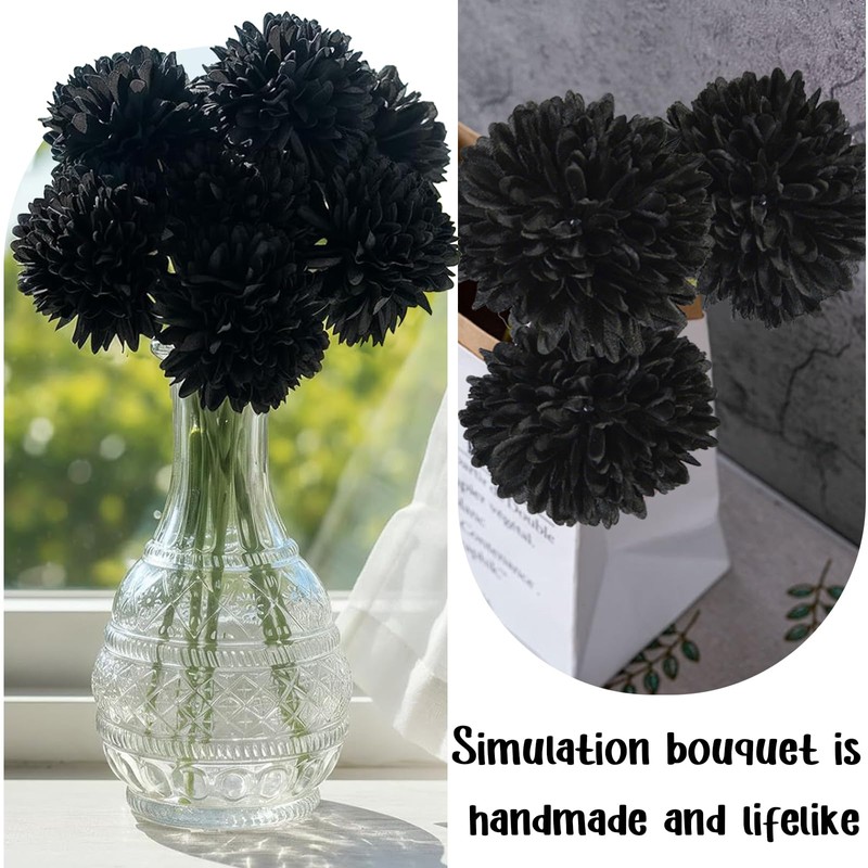 XoeLLe 12 Pcs Chrysanthemum Artificial Flowers Fake Flowers Long Stem