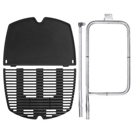 65032 Grill Burner Tube, 7646 Cast Iron Grates and 6506 Griddle for Weber Q300, Q320, Q3000, Q3200 Series, 57060001, 586002 Grills.
