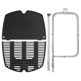 65032 Grill Burner Tube, 7646 Cast Iron Grates and 6506 Griddle for Weber Q300, Q320, Q3000, Q3200 Series, 57060001, 586002 Grills.