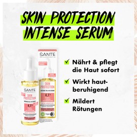 Sante Naturkosmetik SANTE Natural Cosmetics Serum with Vitamin E, Squalane & Organic Rosehip Oil, Instantly Nourishing Care for Soothed, Regenerated Skin & a Soft Skin Feeling, Skin Protection Intense Serum, 30 ml