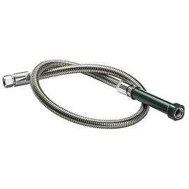 Krowne 21-133L Royal Series 44" Pre-Rinse Hose, Flexible Reinforced Stainless Steel with Grip, Low Lead Compliant, Durable Corrugated Exterior, Universal Fit for Krowne & Most Brands with Adapter