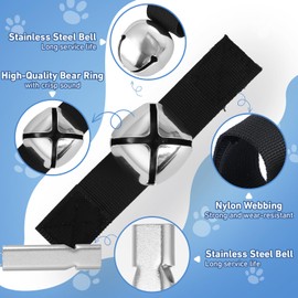 FACULX 4 Bear Bells with Whistle Set for Hiker, Loud Bear Bell with Emergency Whistle, Ideal Bell for Outdoor Camping, Survival, Hiking, Biking, Hunting, Pet Tracker Silver