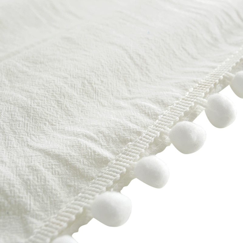 rismart Rectangle Tablecloth Table Cover Pom Pom Coffee Table Cloths