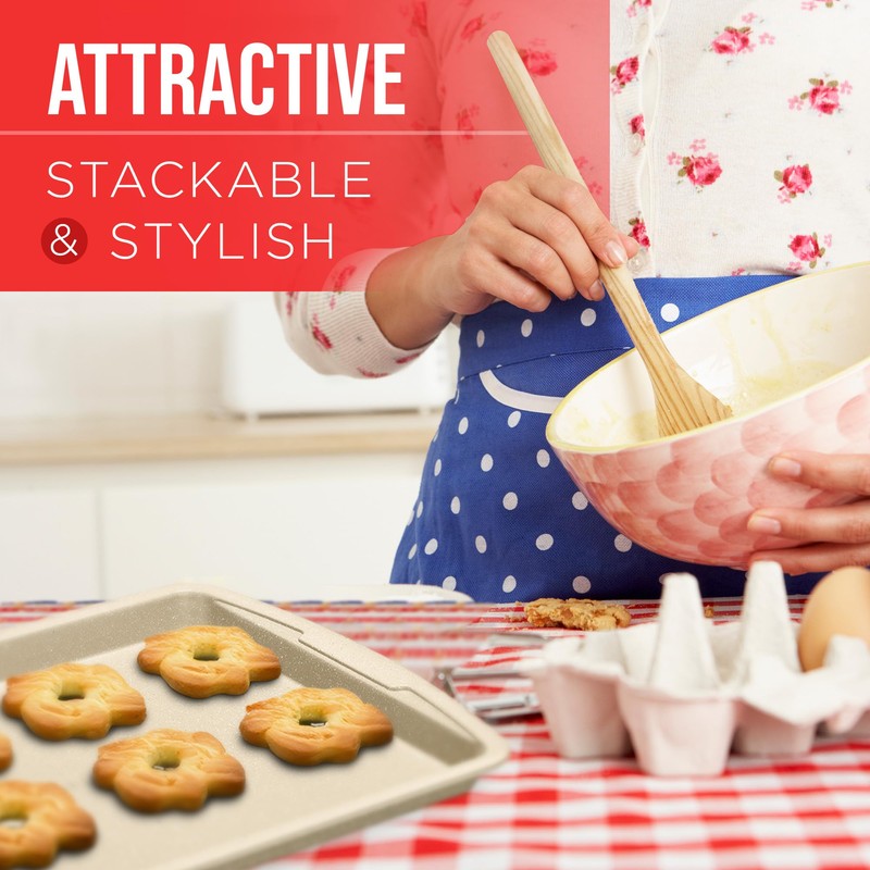 Bakken Swiss Cookie Sheet 3 Piece Set - Non-Stick, Stackable