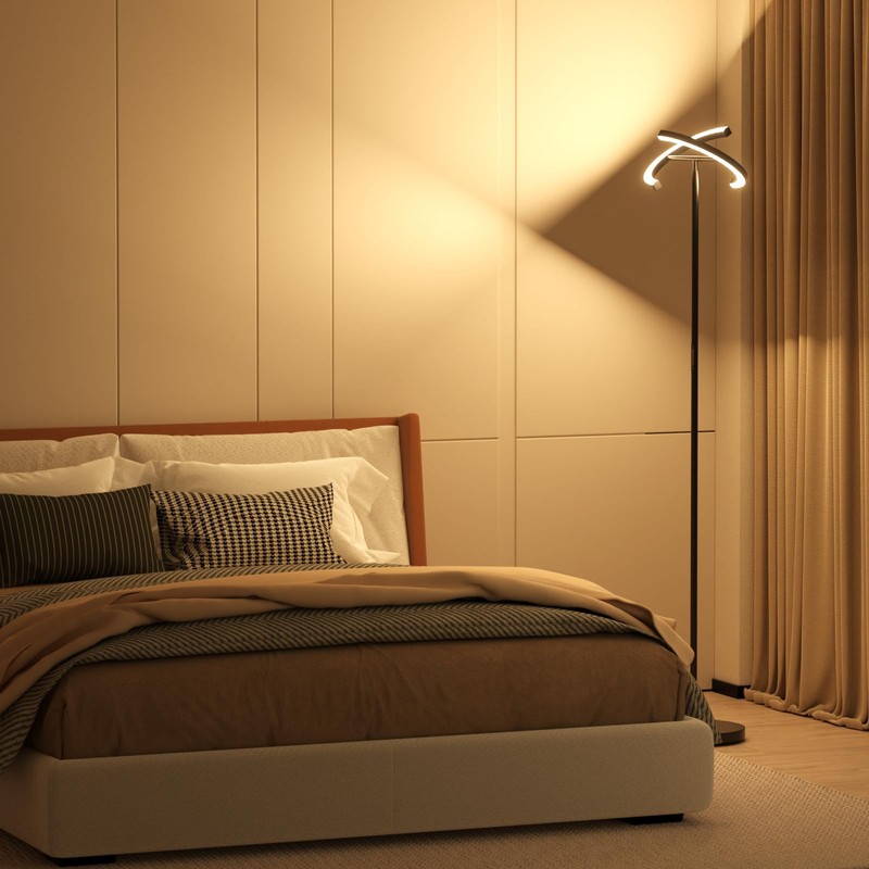 SIBRILLE LED Floor Lamp - Rotatable Standing Lamp with Touch