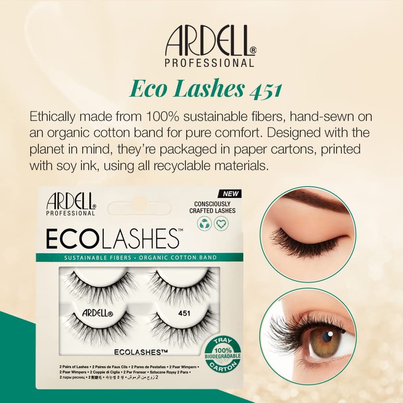 Ardell Eco Lashes Natural 451 - Sustainable False Eyelashes, Reusable