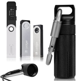 MZONGZI Aluminum Alloy Carrying Case Compatible with Ledger Nano X/S Plus, Waterproof and Shockproof, USB Storage, Secure Case for Cryptocurrency Cold Wallet (Black)