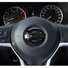 MAXDOOL Carbon Fiber Steering Wheel Cover Sticker Sequins Frame Trim Compatible for Nissan Rogue Altima Sentra Kicks LEAF Versa Maxima Pathfinder Interior Accessories