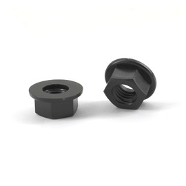 M8 Plastic Nylon Flange Nuts Black Pack of 50