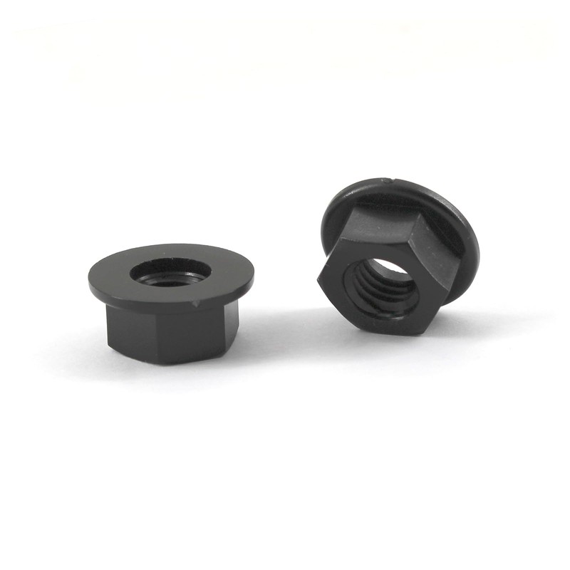 M8 Plastic Nylon Flange Nuts Black Pack of 50