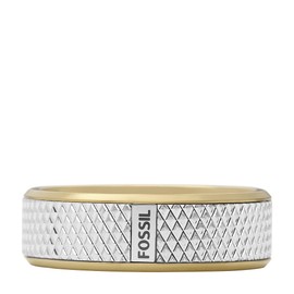 Fossil Men's Ring All Stacked Up Two-Tone Stainless Steel Band Ring