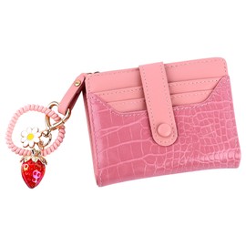 Framendino, Key Chain Wristlet Strawberry Shortcake Wallet Card Holder for Women Purse Handbags Backpack Accessories Pink