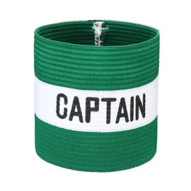 VerteLife Classic Captain's Armband for Football Training, Adult & Youths Elastic Sports Arm Band Captain Armbands (Adult, Green)