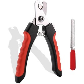 Mumoo Bear Dog Cat Nails Clippers - Dog Claw Clippers for Large to Small Breeds with Free Nail File, Professional Cat Nail Clippers with Safety Guard to Avoid Over-Cutting,Suitable for Big Dog Red