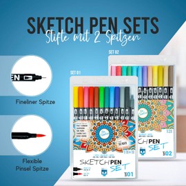 SKULLPAPER® SketchPen Set (Set 02-12 Pastel Colours)