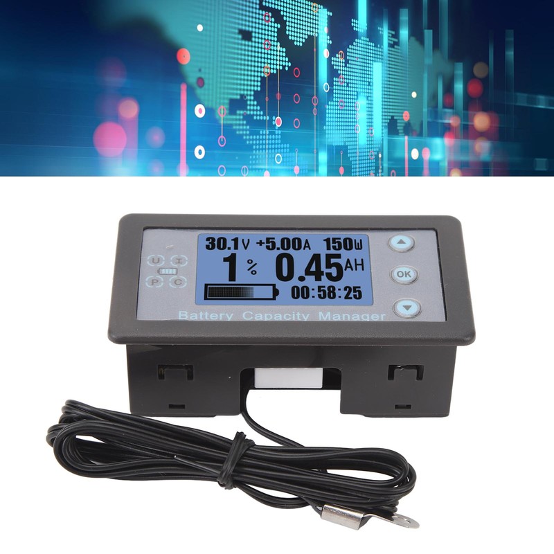 Battery Capacity Manager 200A Monitor LCD Digital Display Battery Coulometer