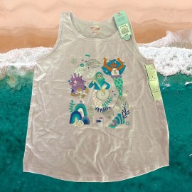 Cat & Jack™ Girls' Mermaid Printed Sleeveless Tank Top - Violet Size LG 10/12