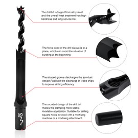 SaferCCTV 5/8-Inch Woodworking Mortising Drill Bit Set - 1 Count - Square Hole Drill Bit for Wood - Bearing Steel Hardness - Sharp Mortise Chisel