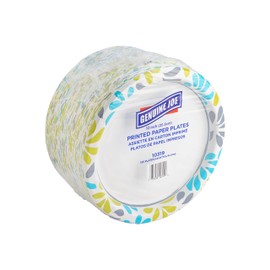 Genuine Joe Printed Paper Plates, 10" (Pack of 125)