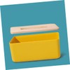 WOONEKY 1pc Yellow Wood Tissue Box Cover Removable Napkin Case