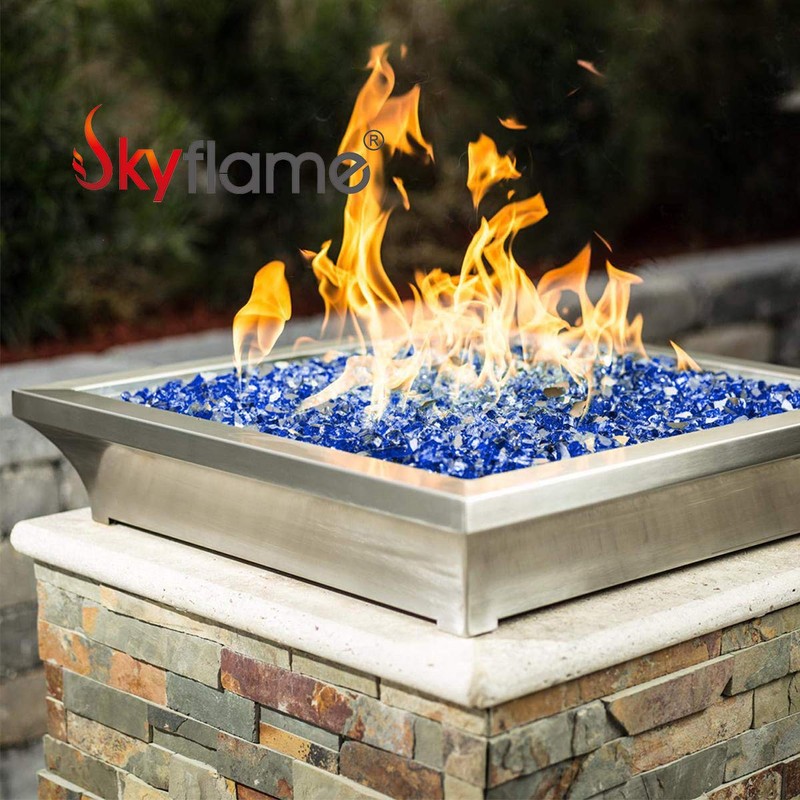 Skyflame High Luster 10-Pound Fire Glass for Fire Pit Fireplace
