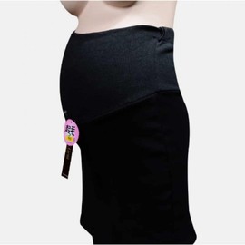 Women's Fleece-Lined Maternity Skirt Leggings with Tie Waist Skirt Leggings Free Size Black