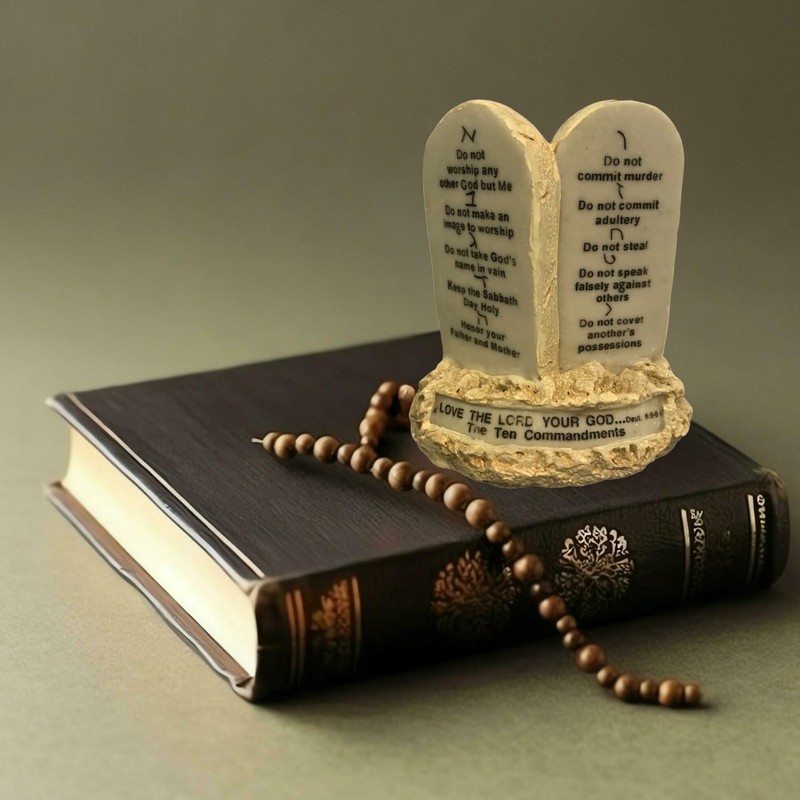3 ARCHES USA The Ten Commandments Tabletop Decor Stone Replica