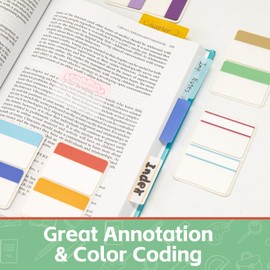 KICNIC 2 Inch New Sticky Tabs Index Tabs 240 Pieces, Colored Reading Tabs Self Adhesive, Arrow Flags Pages Markers for Binder, Books, File Folders and Notebook [12 Soft Colors]，Post It Flags