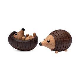 Spring Copenhagen Stick - Cute Small Wooden Hedgehog | Wooden Figure | 7.3 x 4.4 x 4.3 cm | Living Room, Children's Room | Wood (FSC Thermal Ash, Oak) | Wooden Figures Collection | Design by Chresten